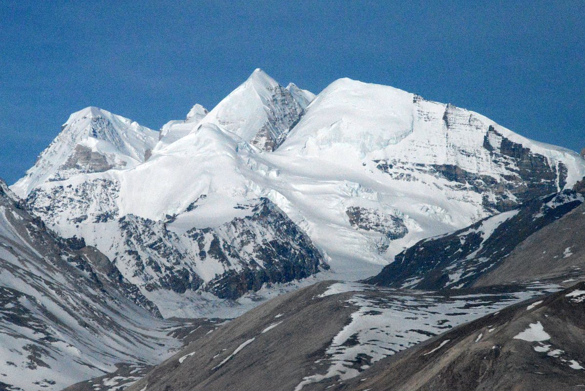 08 Lobuche Kang IIIE And Lobuche Kang Massif Close Up As Road leaves The Tingri Plain For The Pass To Mount Everest North Base Camp In Tibet